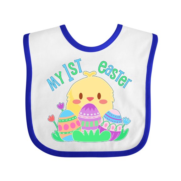 Inktastic My First Easter Cute Chick and Eggs Boys or Girls Baby Bib