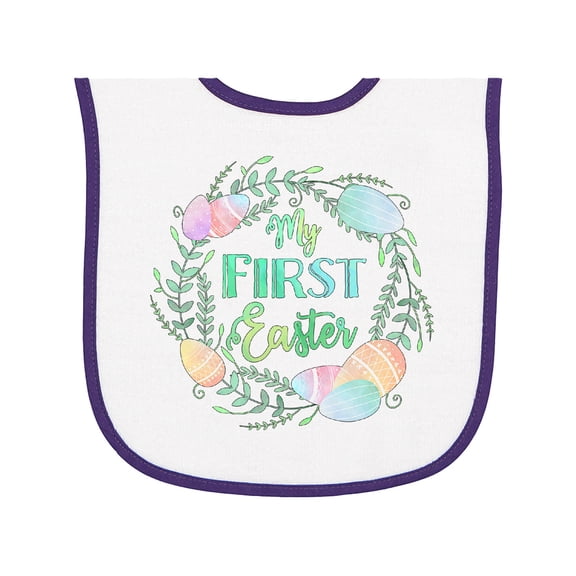 Inktastic My First Easter Pastel Colored Wreath Baby Terry Cloth Bib