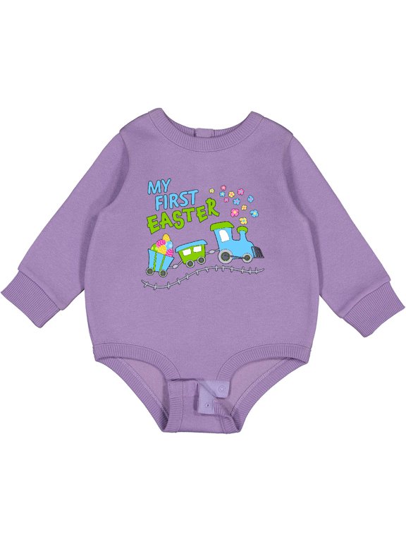 My First Easter Train Baby Fleece Bodysuit