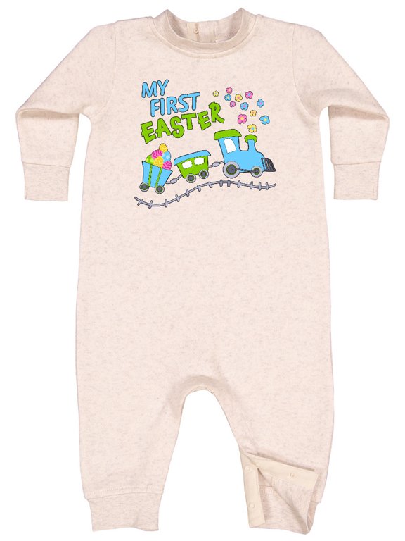 My First Easter Train Baby Fleece Romper