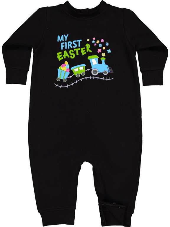 My First Easter Train Baby Fleece Romper