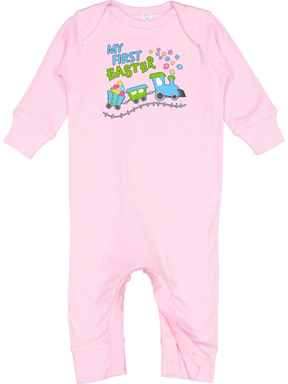 My First Easter Train Baby Romper Coveralls