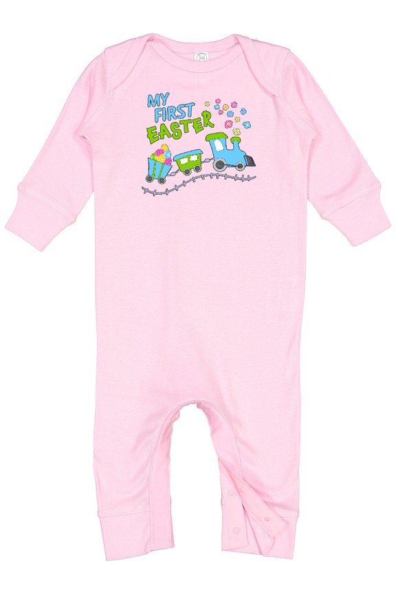 My First Easter Train Baby Romper Coveralls
