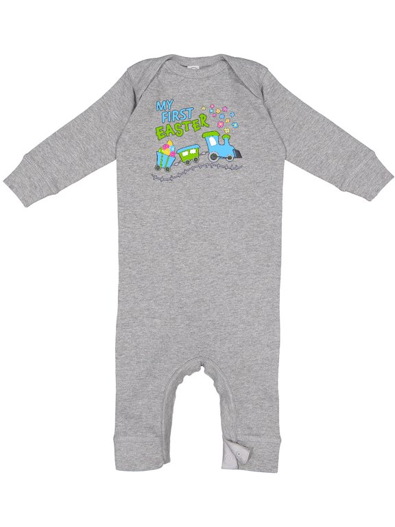 My First Easter Train Baby Romper Coveralls