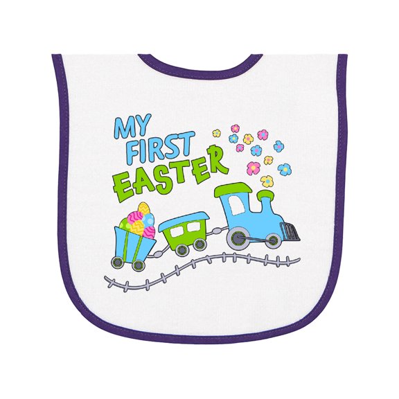 Inktastic My First Easter Train Baby Terry Cloth Bib