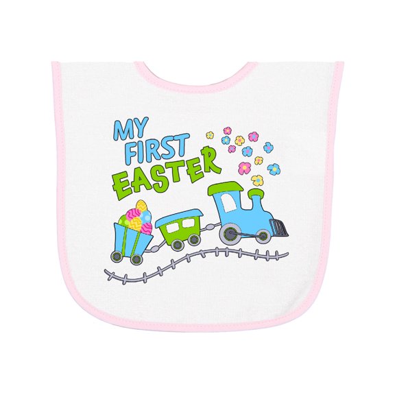 Inktastic My First Easter Train Baby Terry Cloth Bib