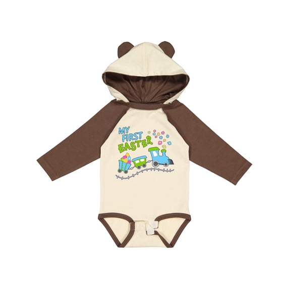 Inktastic My First Easter Train Boys or Girls Long Sleeve Baby Bodysuit