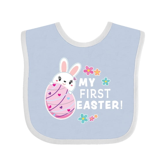 Inktastic My First Easter with Bunny Behind Egg Girls Baby Bib