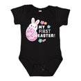 thumbnail image 1 of Inktastic My First Easter with Bunny Behind Egg Girls Baby Bodysuit, 1 of 5