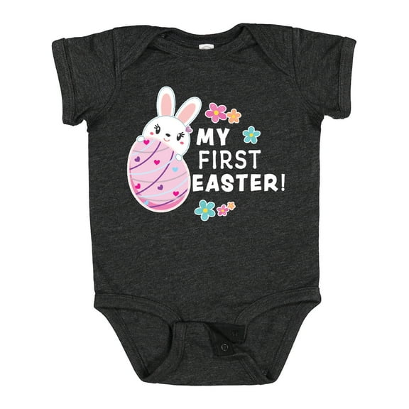 Inktastic My First Easter with Bunny Behind Egg Girls Baby Bodysuit
