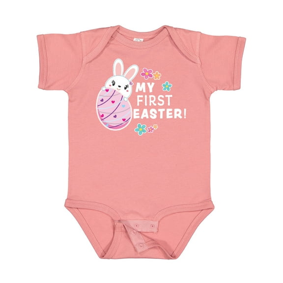 Inktastic My First Easter with Bunny Behind Egg Girls Baby Bodysuit