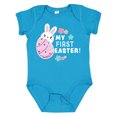 thumbnail image 1 of Inktastic My First Easter with Bunny Behind Egg Girls Baby Bodysuit, 1 of 5