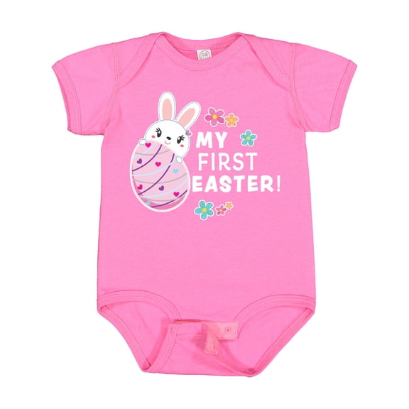 Inktastic My First Easter with Bunny Behind Egg Girls Baby Bodysuit