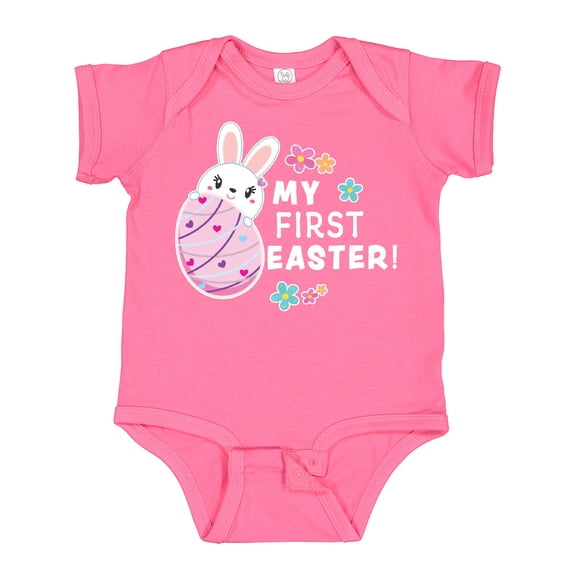 Inktastic My First Easter with Bunny Behind Egg Girls Baby Bodysuit