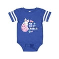 thumbnail image 1 of Inktastic My First Easter with Bunny Behind Egg Girls Baby Bodysuit, 1 of 5