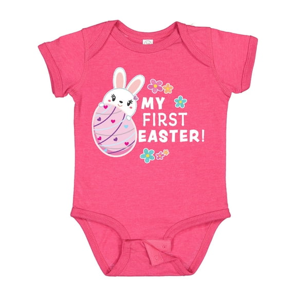 Inktastic My First Easter with Bunny Behind Egg Girls Baby Bodysuit