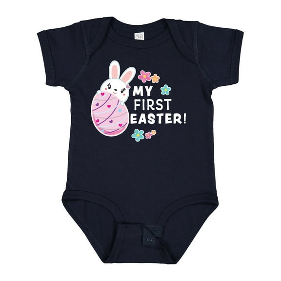 Inktastic My First Easter with Bunny Behind Egg Girls Baby Bodysuit