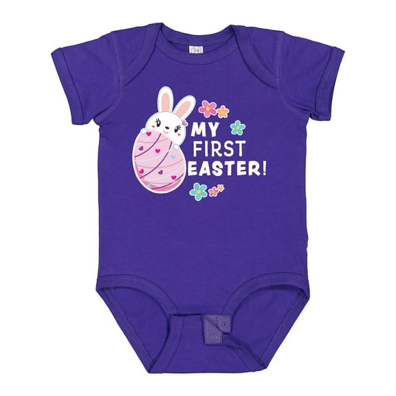 Inktastic My First Easter with Bunny Behind Egg Girls Baby Bodysuit