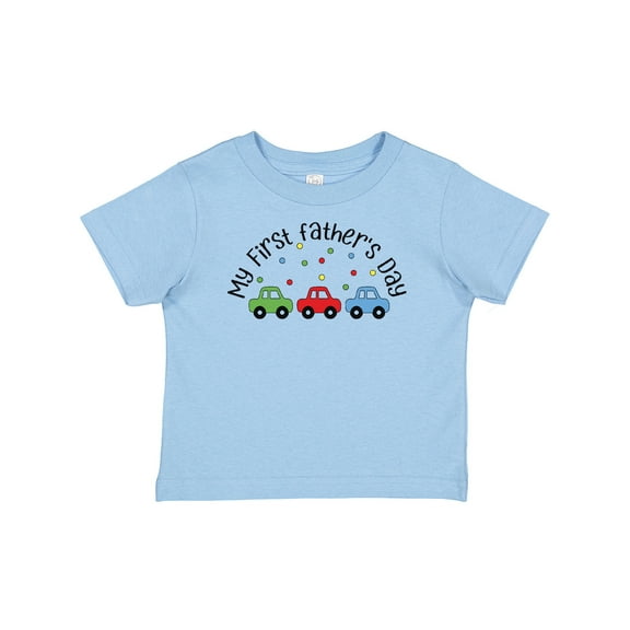 Inktastic My First Fathers Day with Red, Blue, and Green Cars Boys or Girls Baby T-Shirt