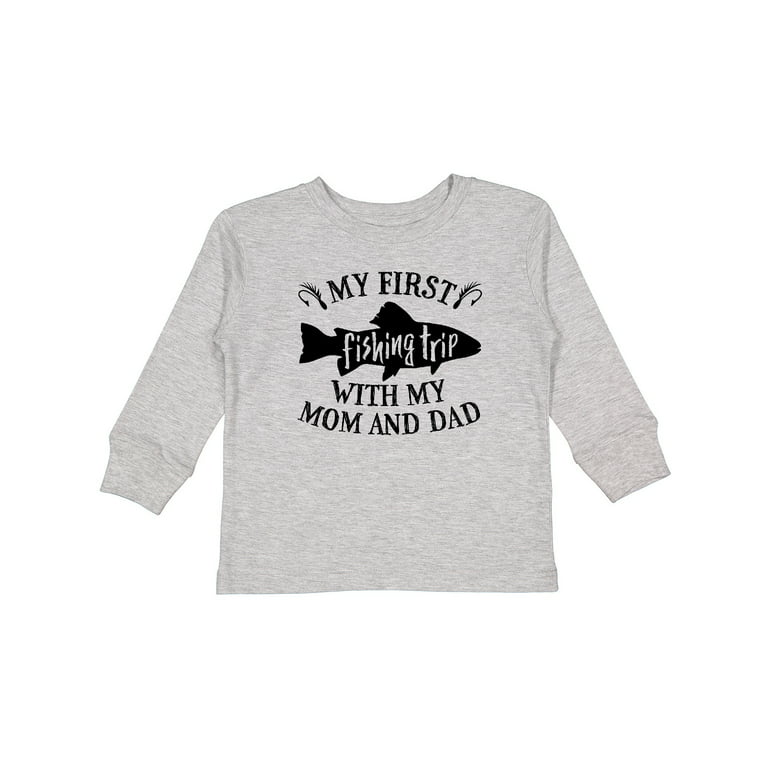 Inktastic My First Fishing Trip with my Mom and Dad Boys or Girls Long  Sleeve Toddler T-Shirt 