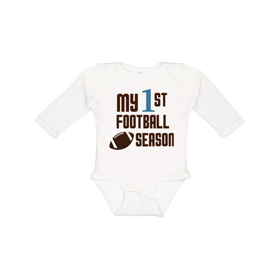 Inktastic My First Football Season Boys or Girls Long Sleeve Baby Bodysuit