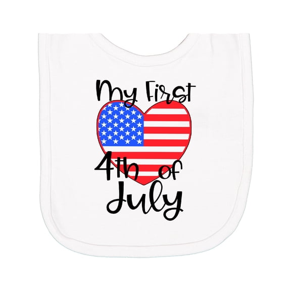 Inktastic My First Fourth of July American Flag Heart Newborn Bib