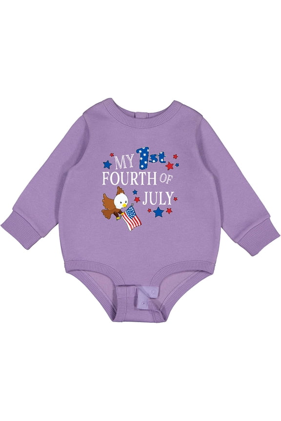 My First Fourth of July Eagle Baby Fleece Bodysuit