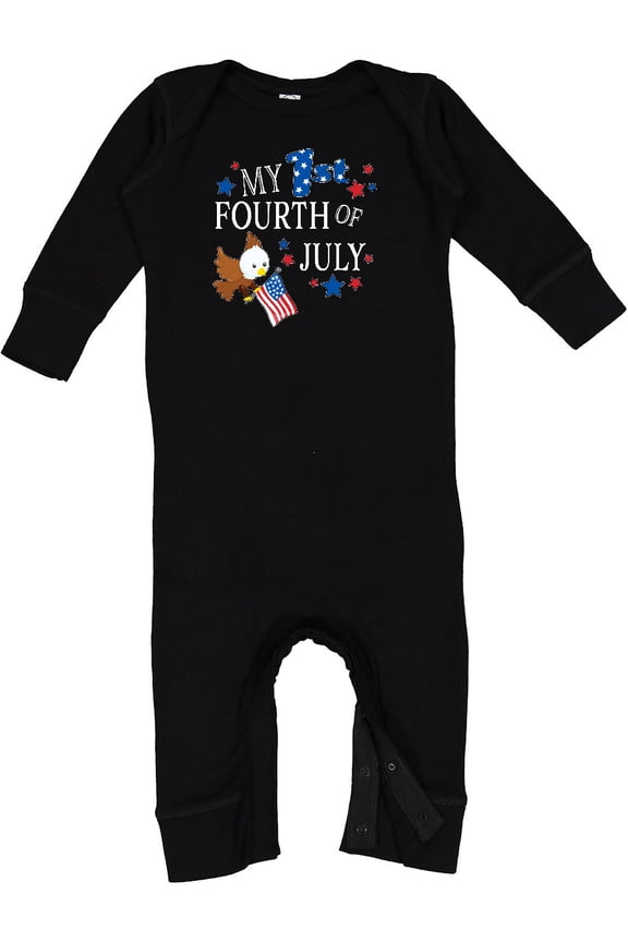My First Fourth of July Eagle Baby Romper Coveralls