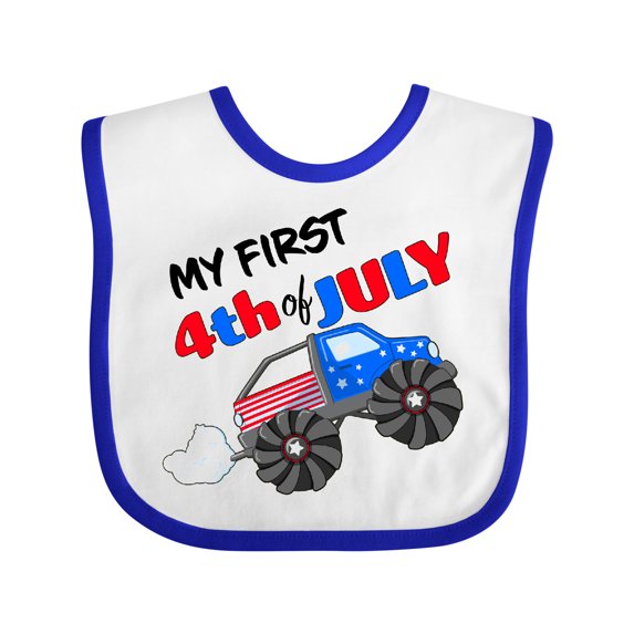 Inktastic My First Fourth of July Monster Truck Boys or Girls Baby Bib
