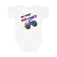 thumbnail image 1 of Inktastic My First Fourth of July Monster Truck Boys or Girls Baby Bodysuit, 1 of 5