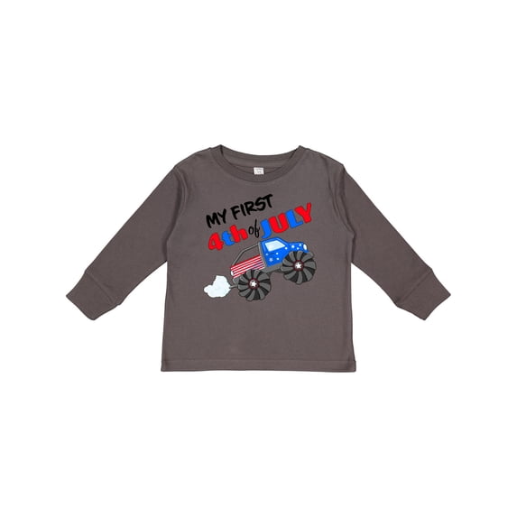 Inktastic My First Fourth of July Monster Truck Boys or Girls Long Sleeve Toddler T-Shirt