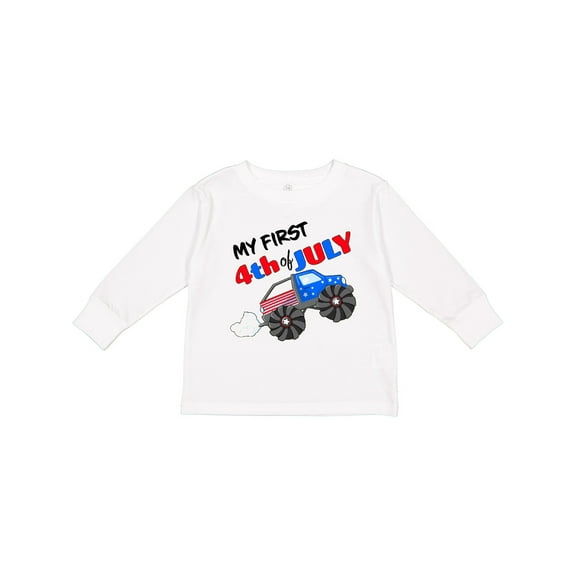 Inktastic My First Fourth of July Monster Truck Boys or Girls Long Sleeve Toddler T-Shirt