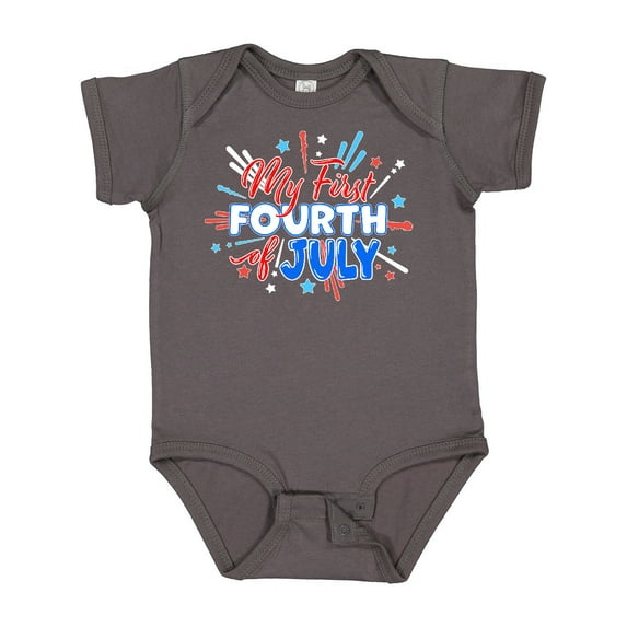 Inktastic My First Fourth of July- Red, White, and Blue Fireworks Boys or Girls Baby Bodysuit