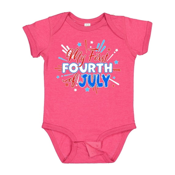 Inktastic My First Fourth of July- Red, White, and Blue Fireworks Boys or Girls Baby Bodysuit