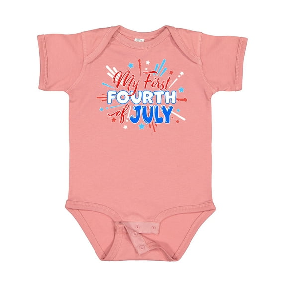 Inktastic My First Fourth of July- Red, White, and Blue Fireworks Boys or Girls Baby Bodysuit