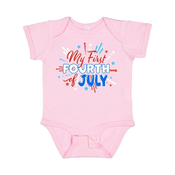 Inktastic My First Fourth of July- Red, White, and Blue Fireworks Boys or Girls Baby Bodysuit