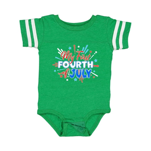 Inktastic My First Fourth of July- Red, White, and Blue Fireworks Boys or Girls Baby Bodysuit