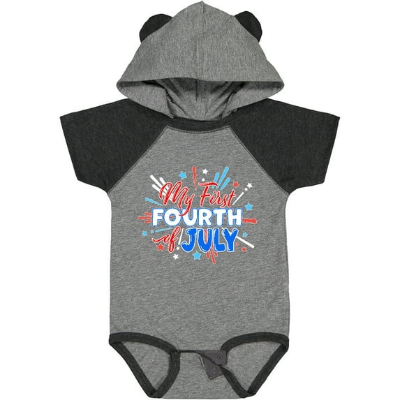 Inktastic My First Fourth of July- Red, White, and Blue Fireworks Boys or Girls Baby Bodysuit