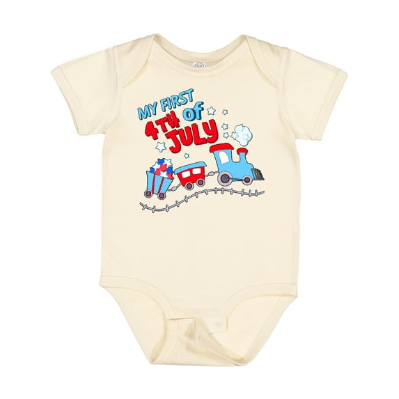 Inktastic My First Fourth of July Train Boys or Girls Baby Bodysuit