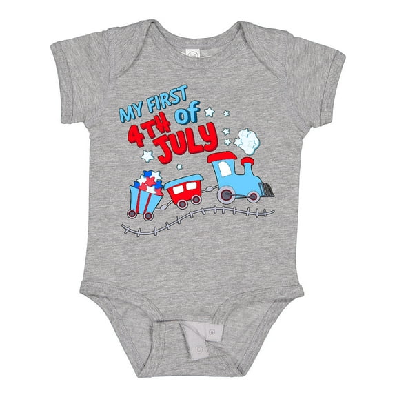 Inktastic My First Fourth of July Train Boys or Girls Baby Bodysuit