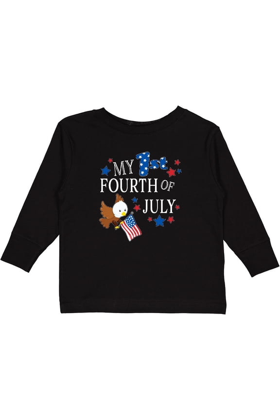 My First Fourth of July- eagle Boys or Girls Long Sleeve Toddler T-Shirt