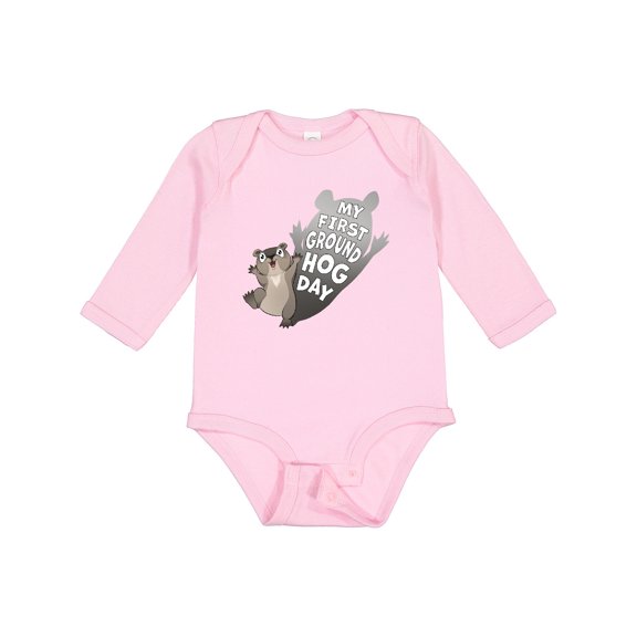 Inktastic My First Groundhog Day Cute Baby Boys or Girls Long Sleeve Baby Bodysuit