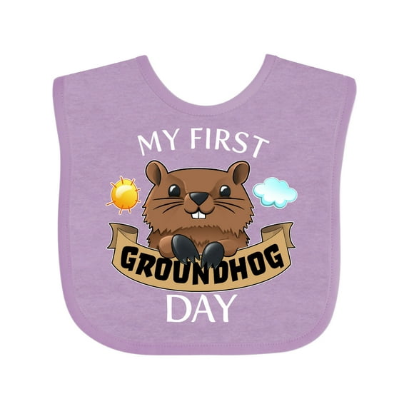 Inktastic My First Groundhog Day Cute Boys or Girls Baby Bib