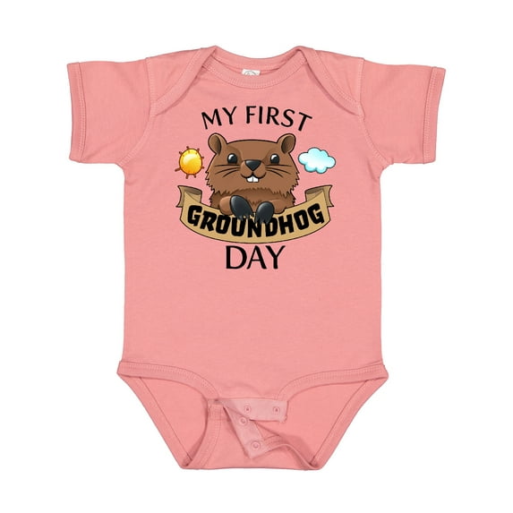 Inktastic My First Groundhog Day Cute Boys or Girls Baby Bodysuit