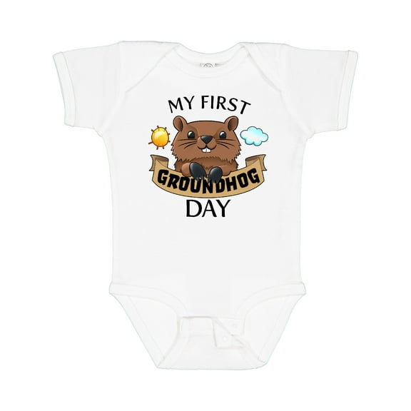 Inktastic My First Groundhog Day Cute Boys or Girls Baby Bodysuit