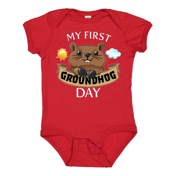 Inktastic My First Groundhog Day Cute Boys or Girls Baby Bodysuit