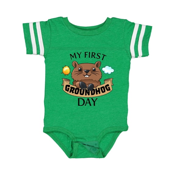 Inktastic My First Groundhog Day Cute Boys or Girls Baby Bodysuit