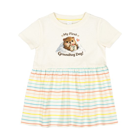 Inktastic My First Groundhog Day Girls Baby Dress
