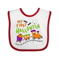 thumbnail image 1 of Inktastic My First Halloween- Train with Pumpkins, Bats, Cat,and Ghost Boys or Girls Baby Bib, 1 of 4