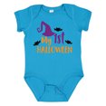 thumbnail image 1 of Inktastic My First Halloween, Witch Hat, Bats - Purple Black Boys or Girls Baby Bodysuit, 1 of 5